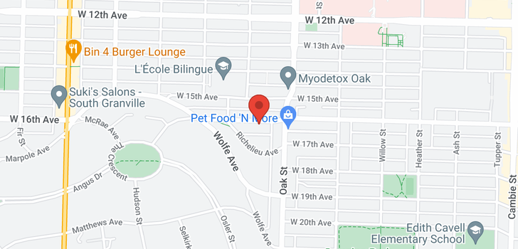 map of 1062 W 16TH AVENUE